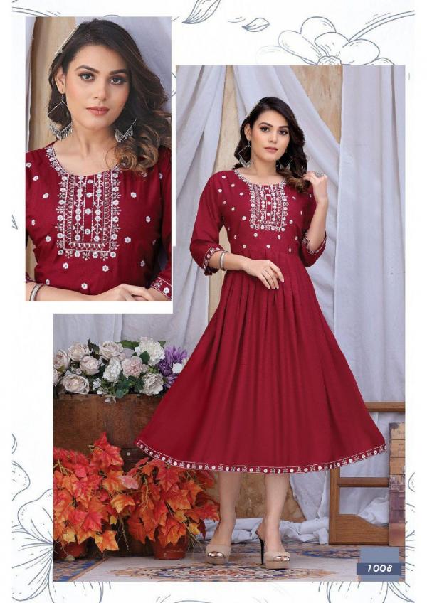 Trendy Tara Sitara Heavy Rayon Anarakli Kurti Collection